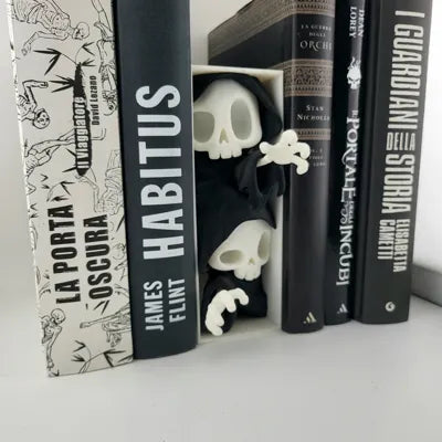 Halloween Book Corner 3D – Ghost & Spooky Skull Shelf | Decorazione Horror per Libreria
