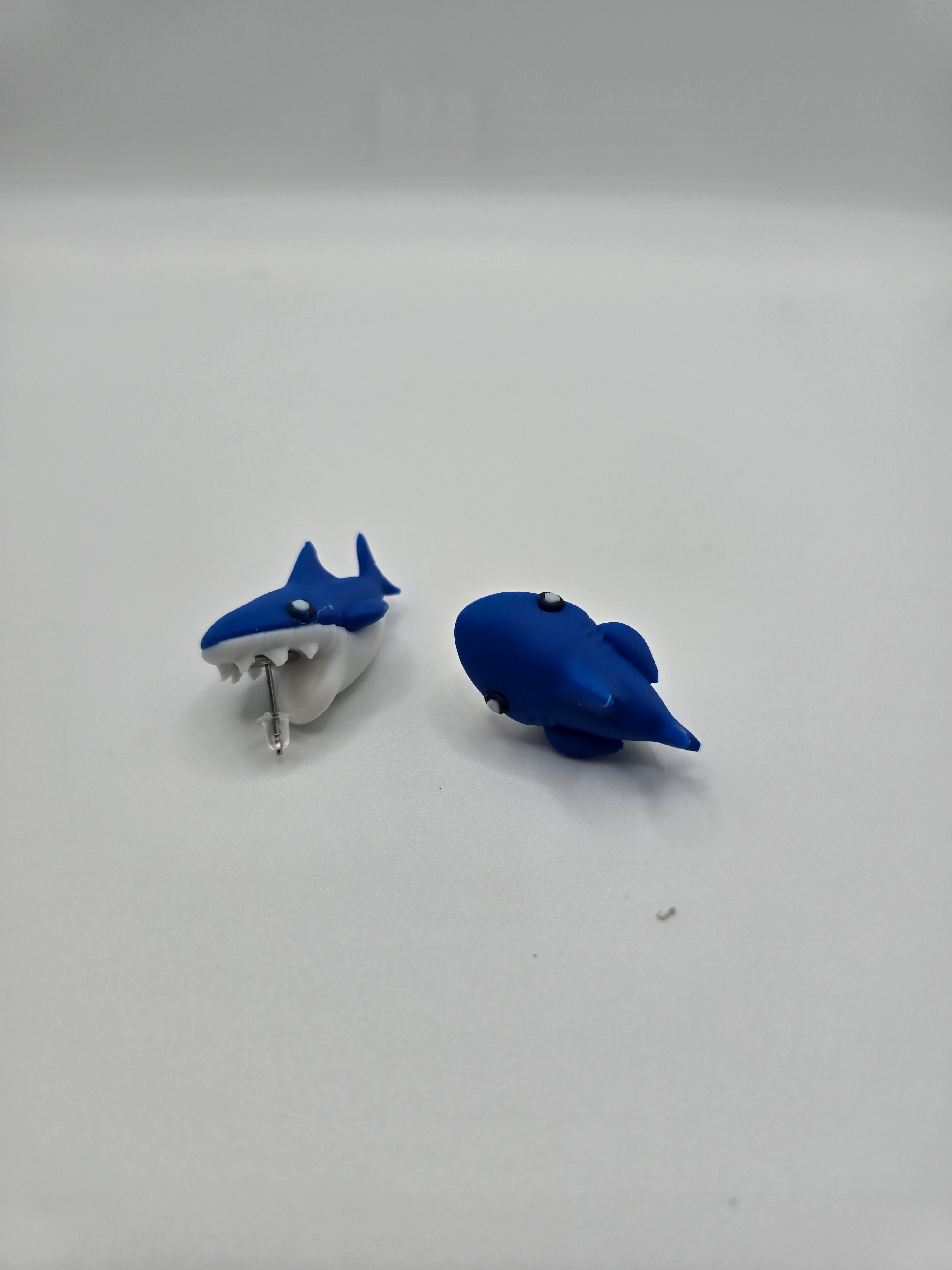 Orecchini Squaletto 3D – Mini Squali Blu in Stampa 3D