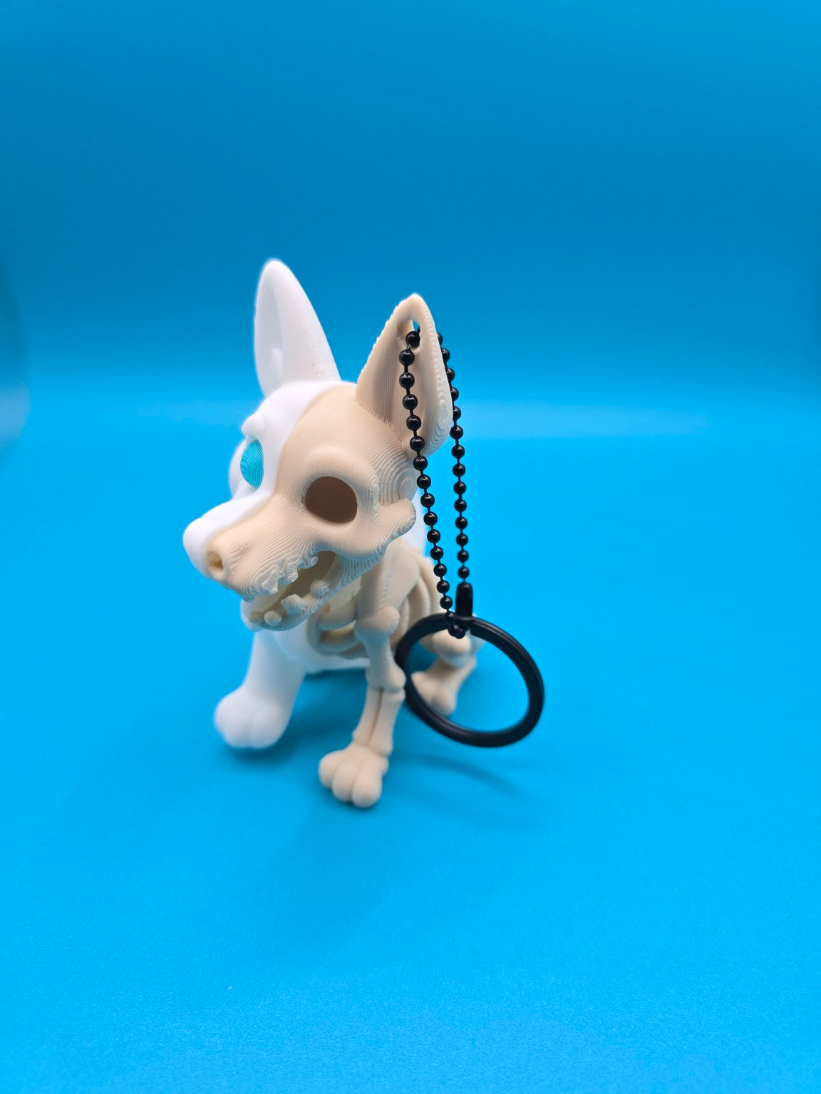 Portachiavi Cane Scheletrico 3D – Design metà osso metà cartoon