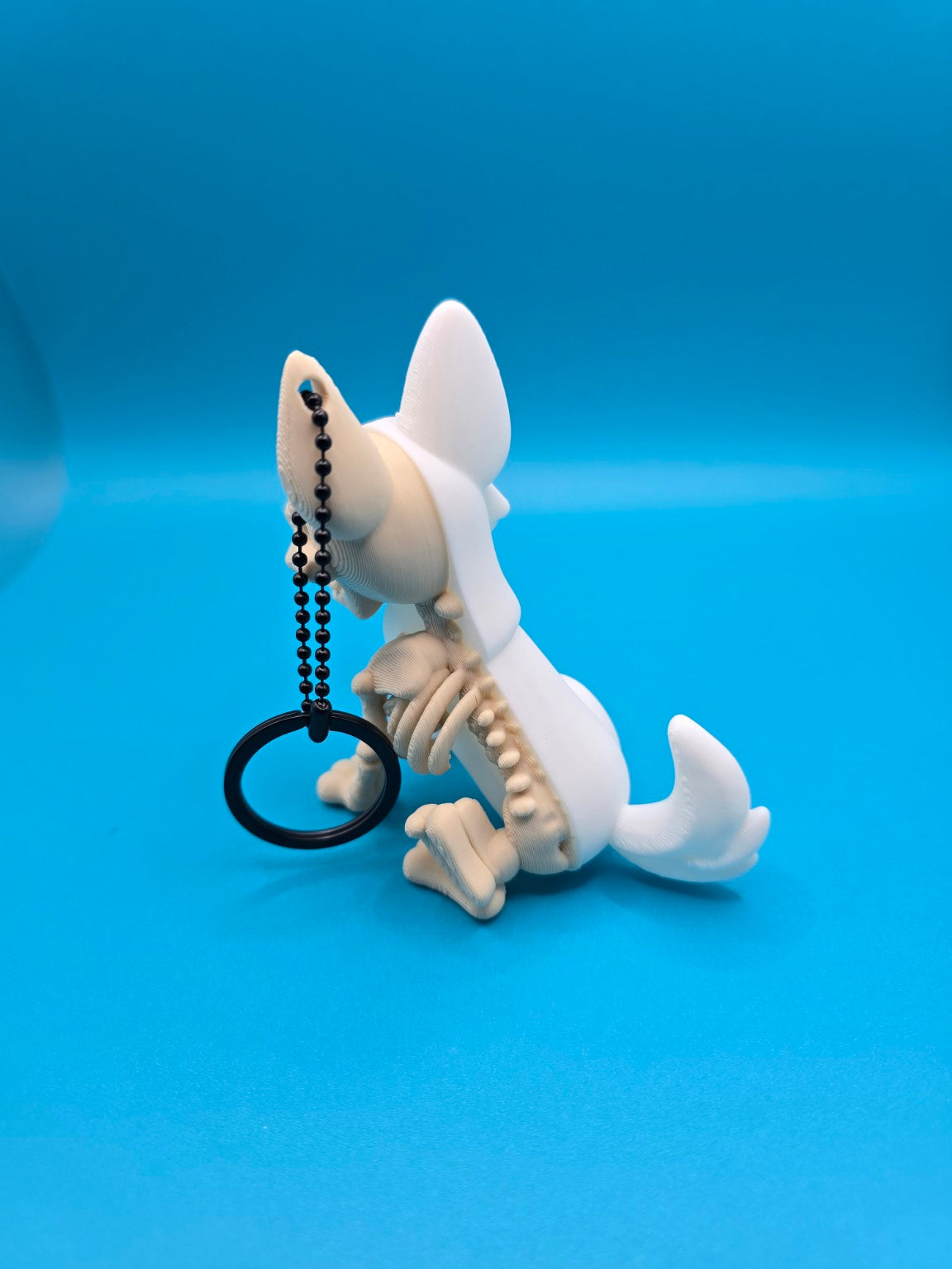 Portachiavi Cane Scheletrico 3D – Design metà osso metà cartoon