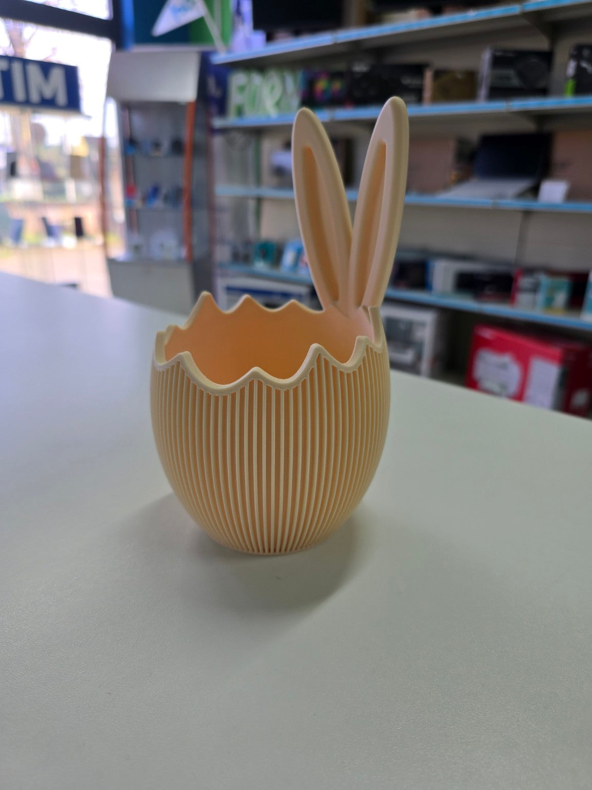 Contenitore Decorativo Pasquale con Orecchie di Coniglio – Porta Ovetti e Decorazione Primaverile