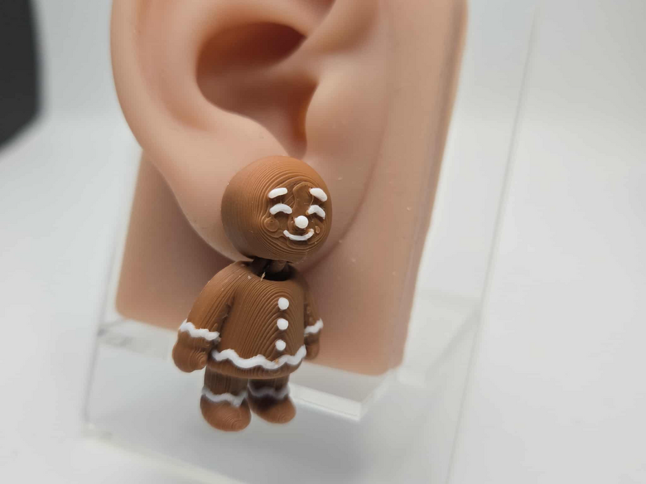 Orecchino decorativo pan di zenzero – Modello unico e divertente