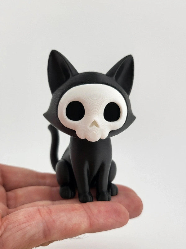 Gatto Halloween con Maschera Teschio – Decorazione Spooky