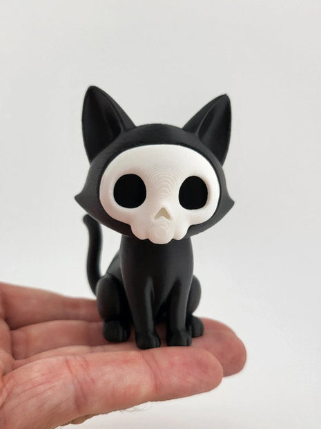 Gatto Halloween con Maschera Teschio – Decorazione Spooky