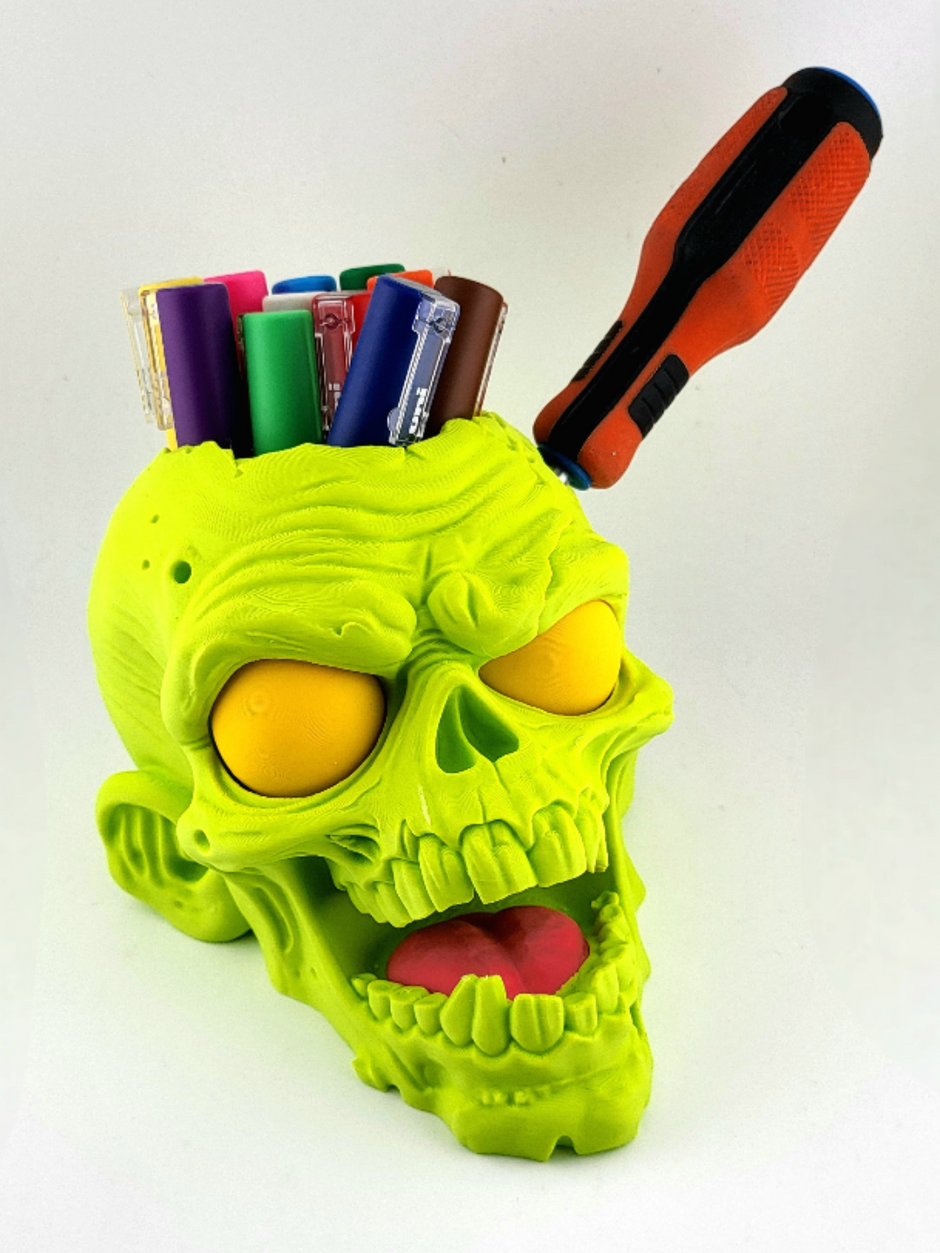 Portapenne Teschio Zombie – Organizer da Scrivania Originale