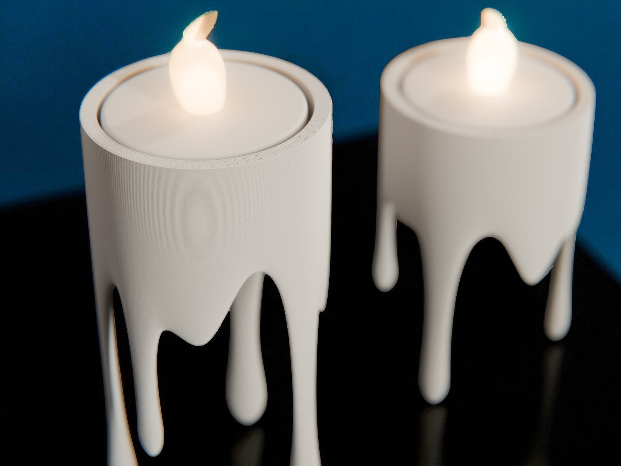 Set di 2 portacandela d'arredo con luce led