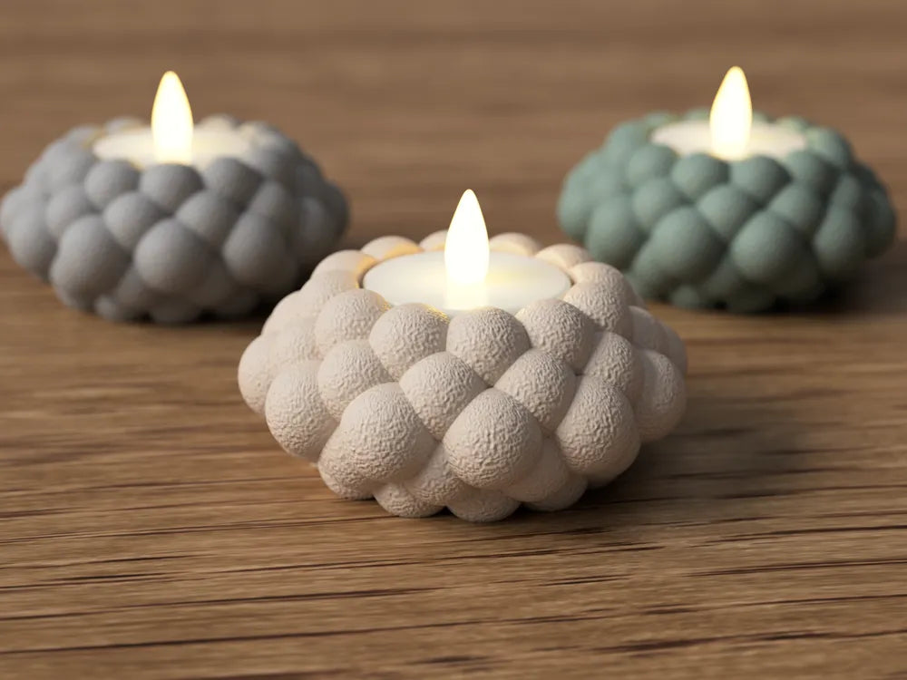 Portacandela LED a Bolle in Stampa 3D – Decorazione Moderna per la Casa