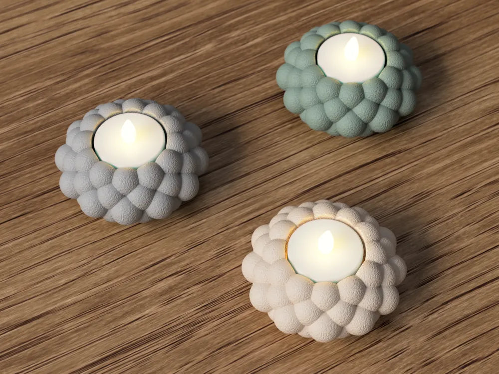 Portacandela LED a Bolle in Stampa 3D – Decorazione Moderna per la Casa