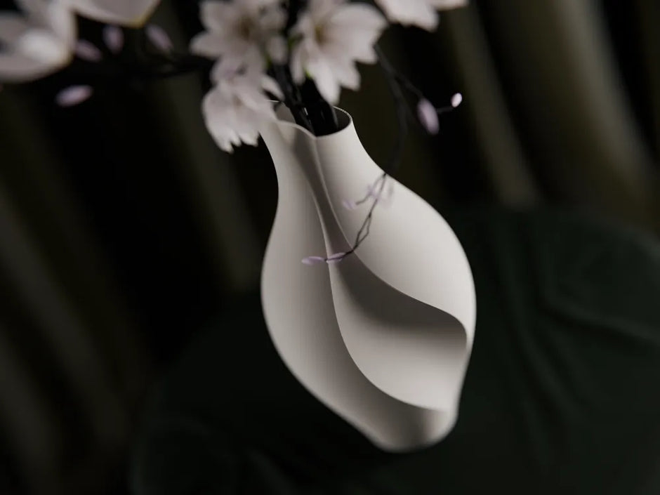 Vaso Decorativo di Design Stampato in 3D – Forma Scultorea e Curve Fluide