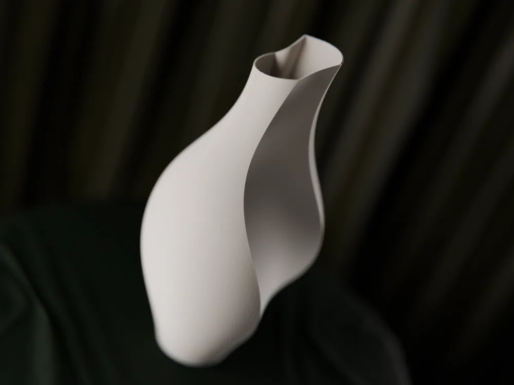 Vaso Decorativo di Design Stampato in 3D – Forma Scultorea e Curve Fluide
