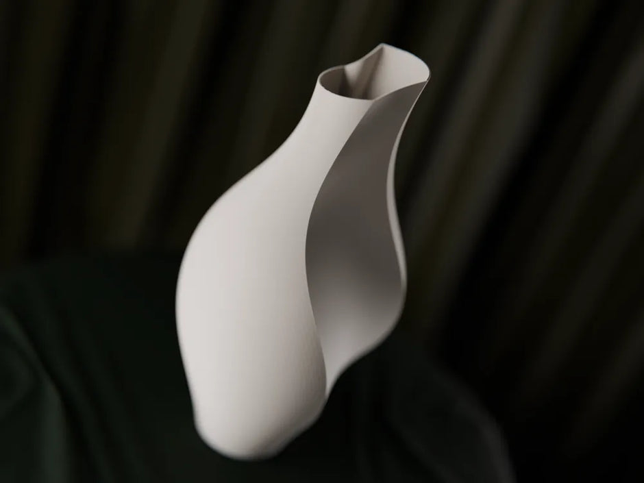 Vaso Decorativo di Design Stampato in 3D – Forma Scultorea e Curve Fluide