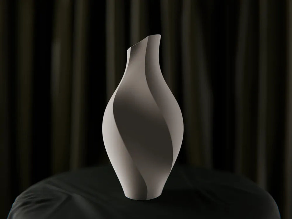 Vaso Decorativo di Design Stampato in 3D – Forma Scultorea e Curve Fluide