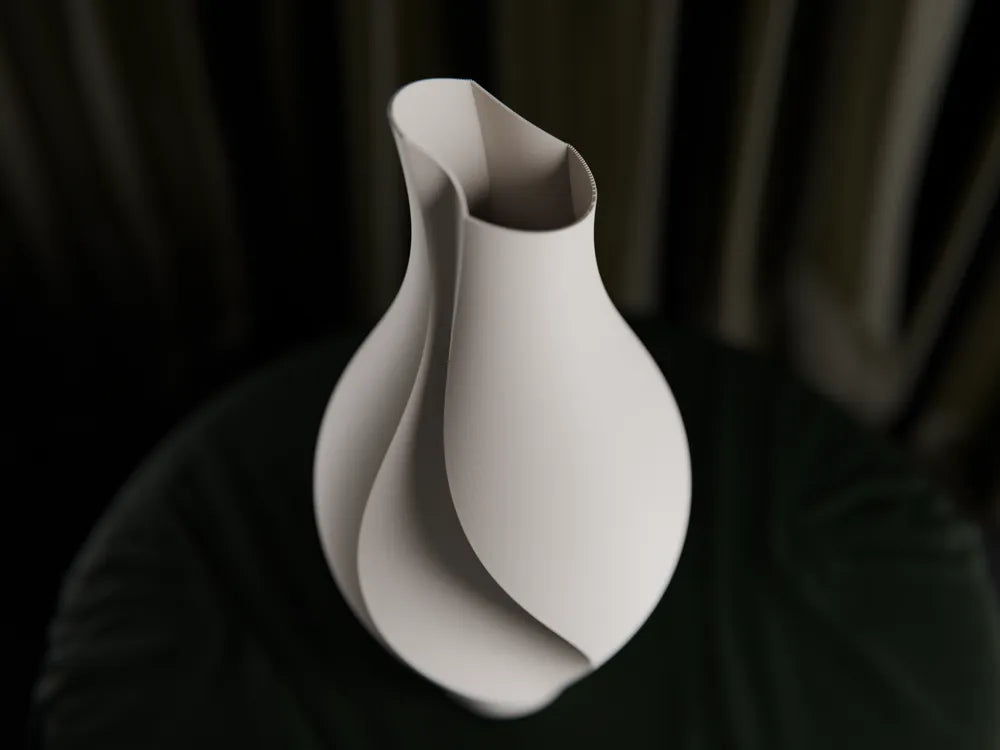 Vaso Decorativo di Design Stampato in 3D – Forma Scultorea e Curve Fluide