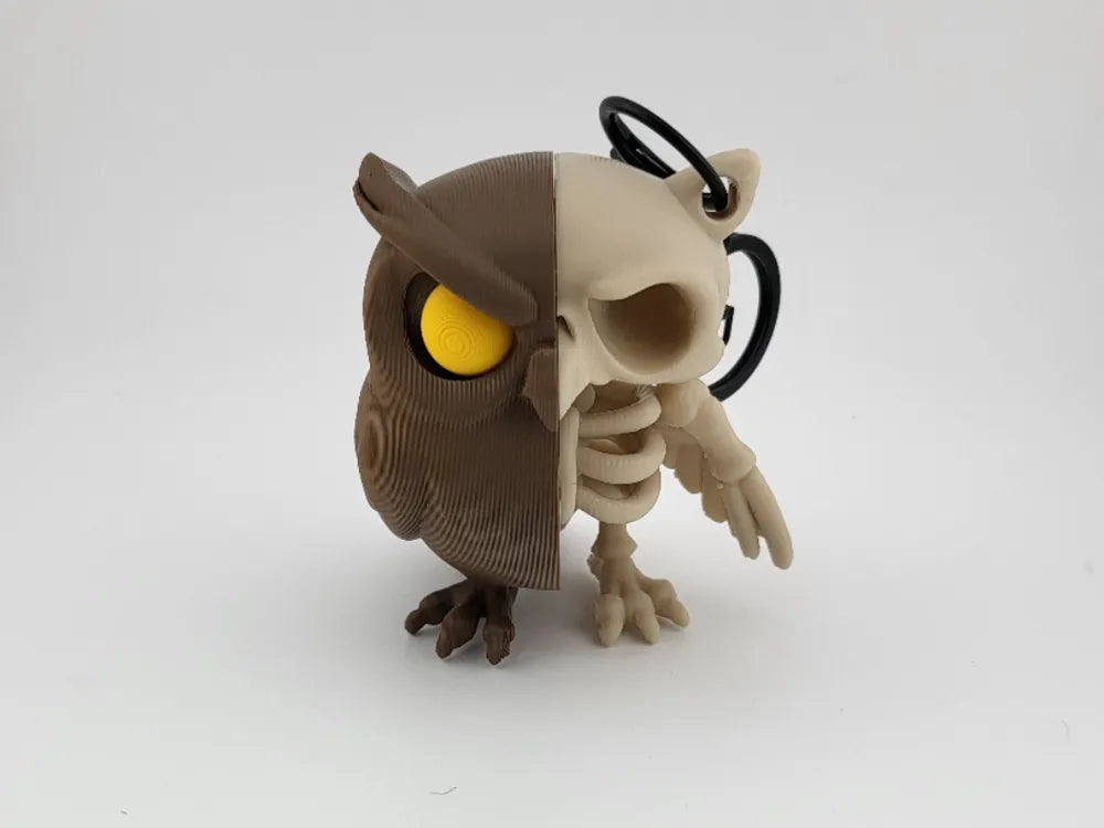 Portachiavi gufo scheletro – articolo da collezione