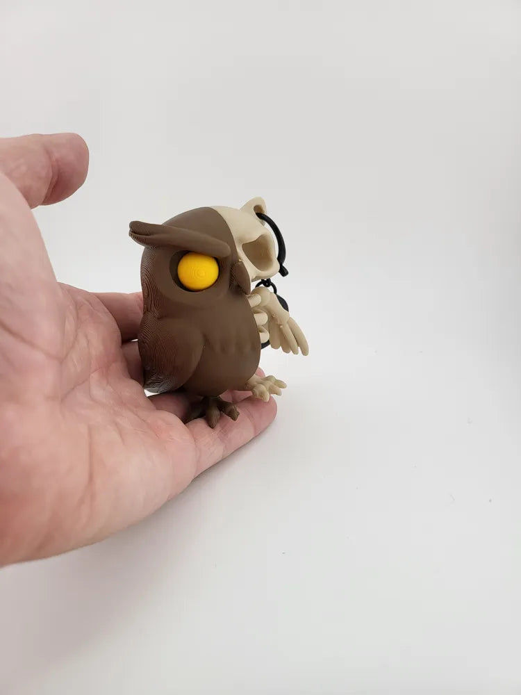 Portachiavi gufo scheletro – articolo da collezione