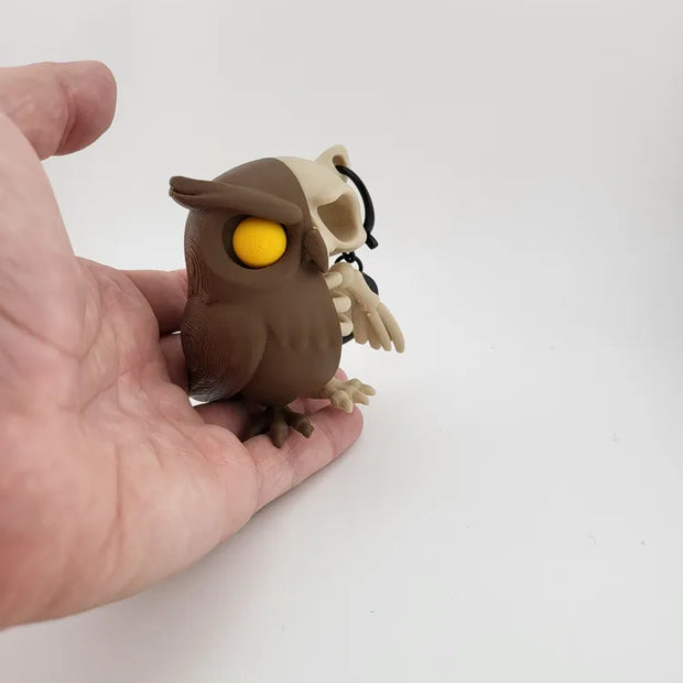 Portachiavi gufo scheletro – articolo da collezione