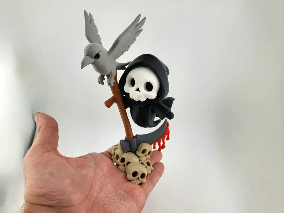 Tristo Mietitore con Corvo e Teschi – Decorazione Halloween