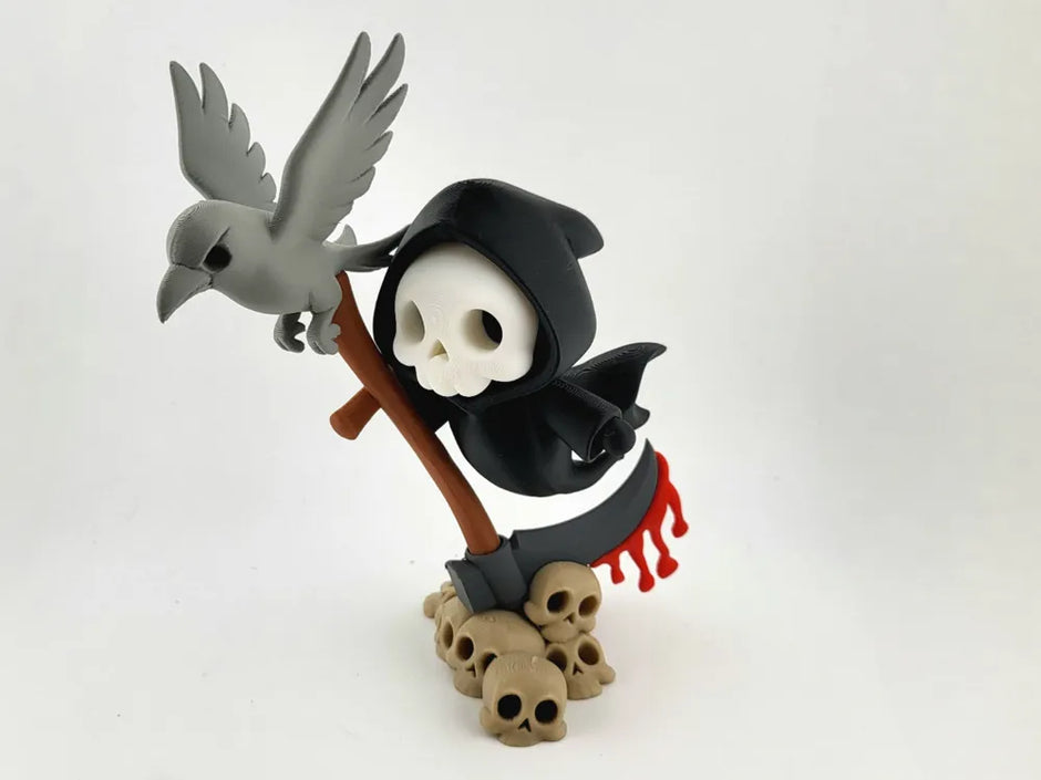 Tristo Mietitore con Corvo e Teschi – Decorazione Halloween
