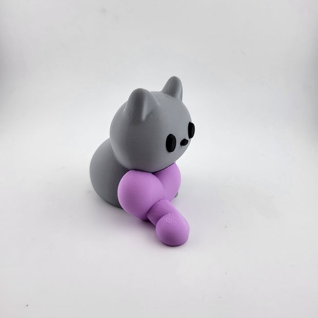 Mini gattino decorativo con cuoricino – Colore grigio/lilla