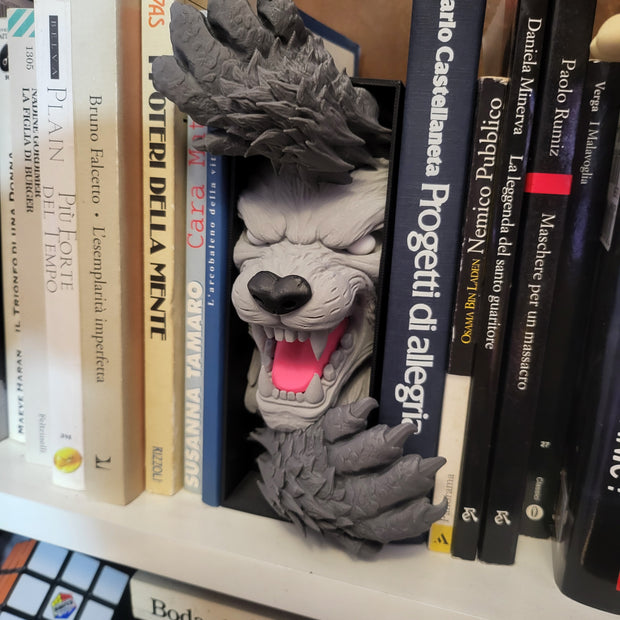 fermalibri Decorativo Lupo – Design 3D d’Impatto