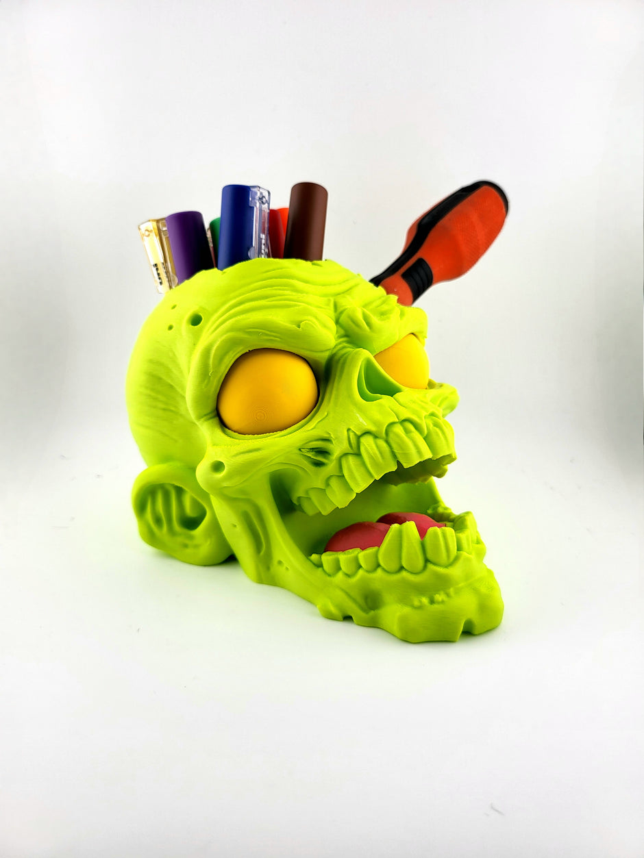Portapenne Teschio Zombie – Organizer da Scrivania Originale