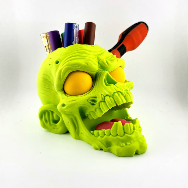 Portapenne Teschio Zombie – Organizer da Scrivania Originale