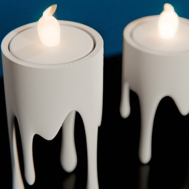 Set di 2 portacandela d'arredo con luce led