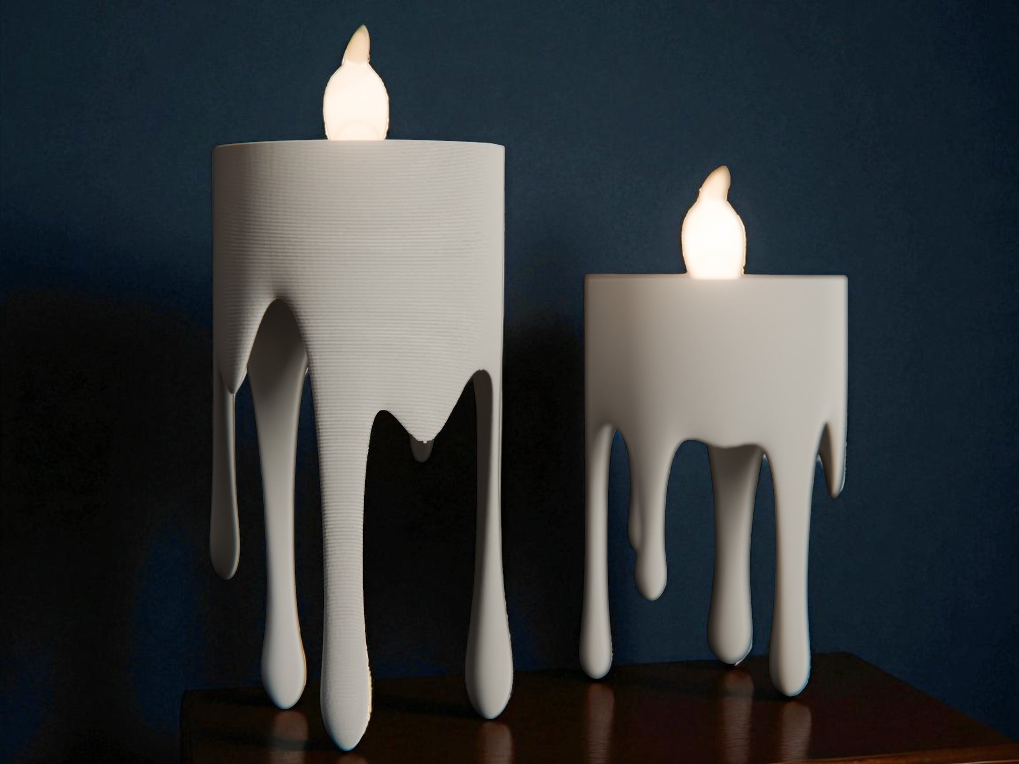 Set di 2 portacandela d'arredo con luce led