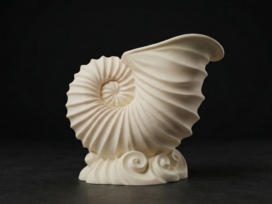 Vaso Nautilus in Stampa 3D – Elegante Fioriera a Forma di Conchiglia