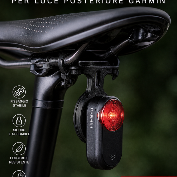 Supporto Sottosella per Luce Posteriore Tipo Garmin Varia – Fissaggio Stabile MTB/Bici