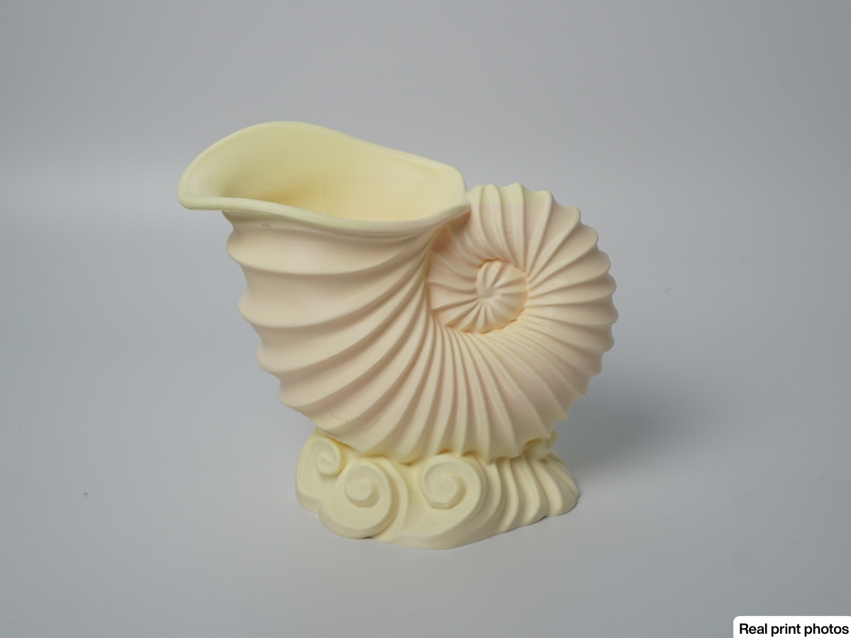 Vaso Nautilus in Stampa 3D – Elegante Fioriera a Forma di Conchiglia