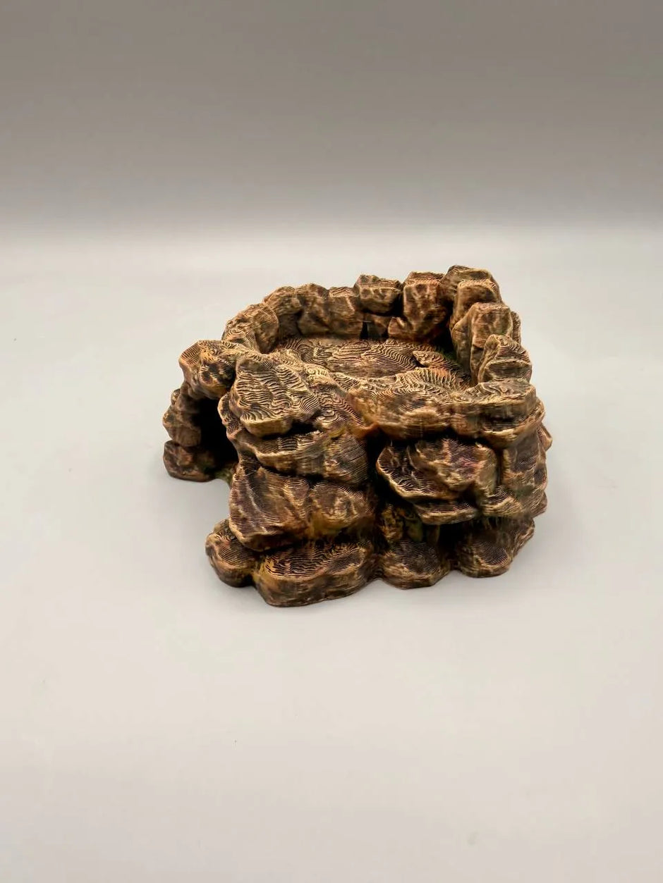Rockhaven – Nascondiglio Roccioso per Terrario con Ciotola Integrata per Cibo e Acqua