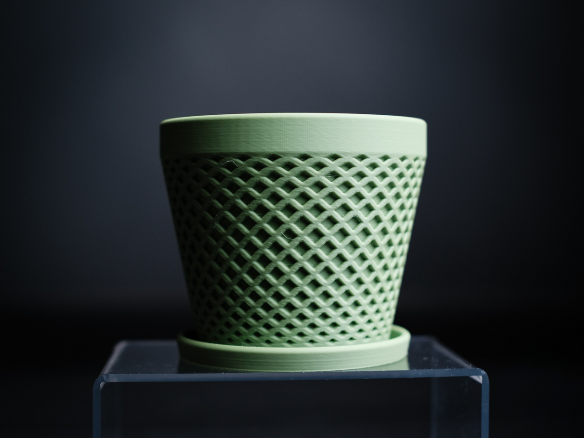 Vaso Decorativo Geometrico con Sottovaso – Stampa 3D