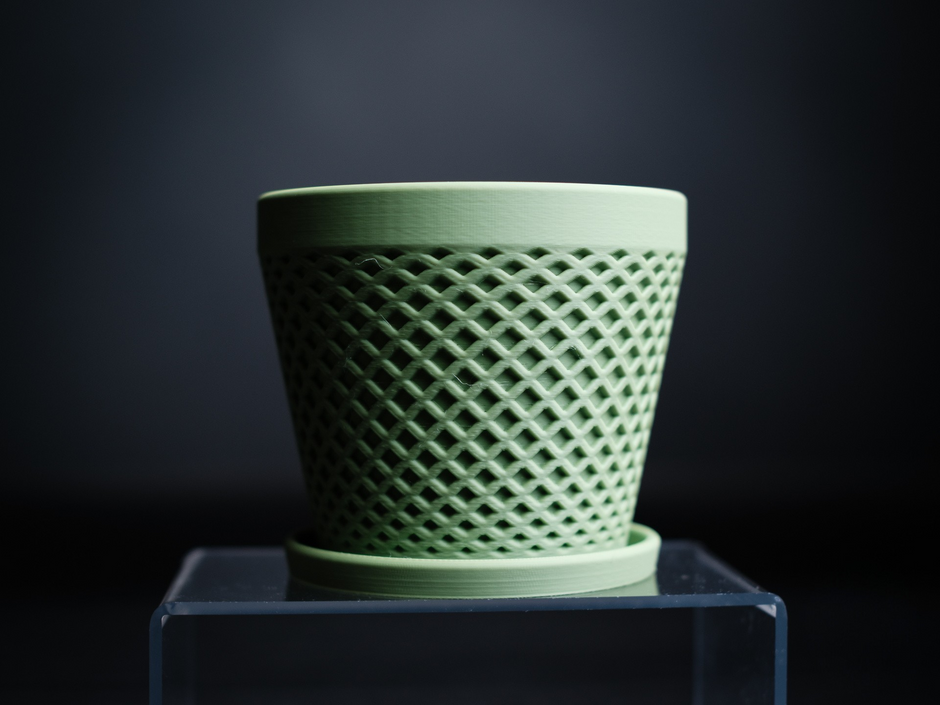 Vaso Decorativo Geometrico con Sottovaso – Stampa 3D