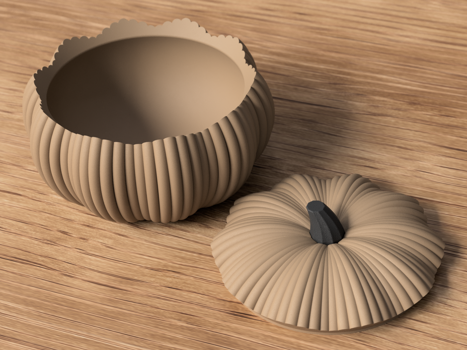 Ciotola Zucca di Halloween con Coperchio – Stampa 3D