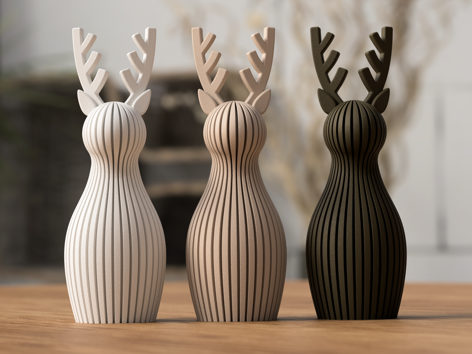 Renna Decorativa Moderna in Stampa 3D – Decorazione Invernale