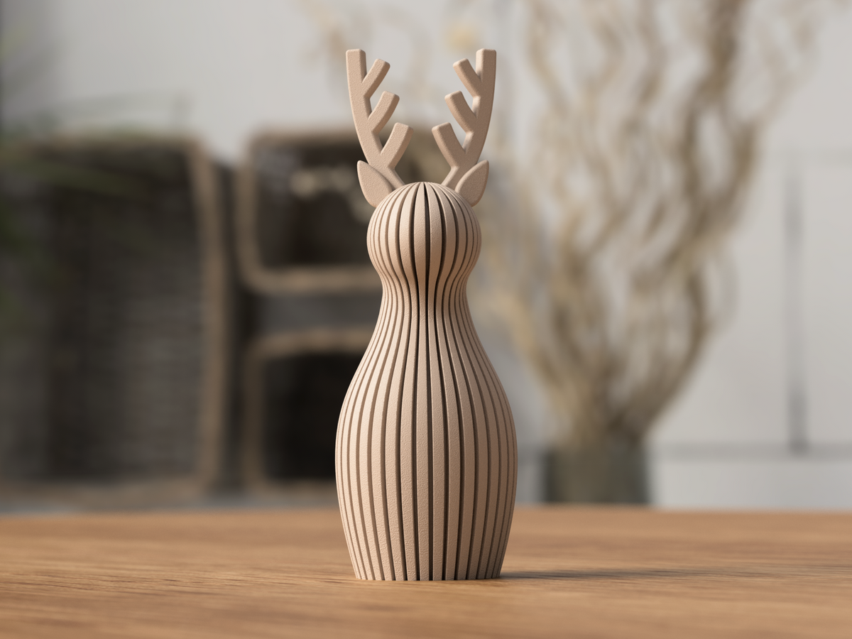 Renna Decorativa Moderna in Stampa 3D – Decorazione Invernale