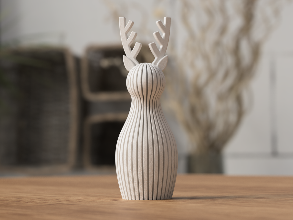 Renna Decorativa Moderna in Stampa 3D – Decorazione Invernale