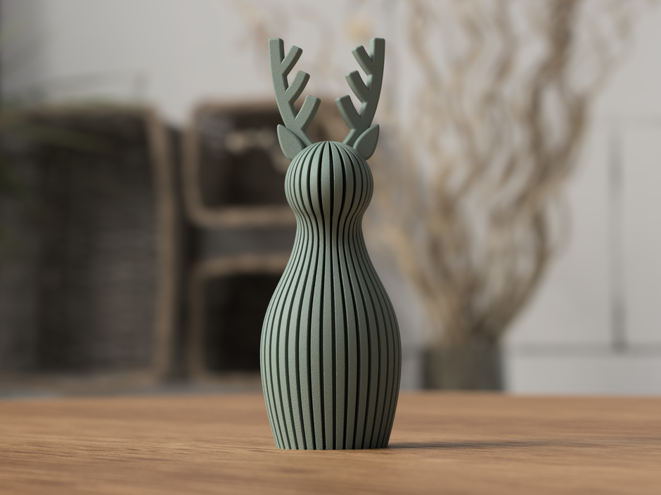 Renna Decorativa Moderna in Stampa 3D – Decorazione Invernale