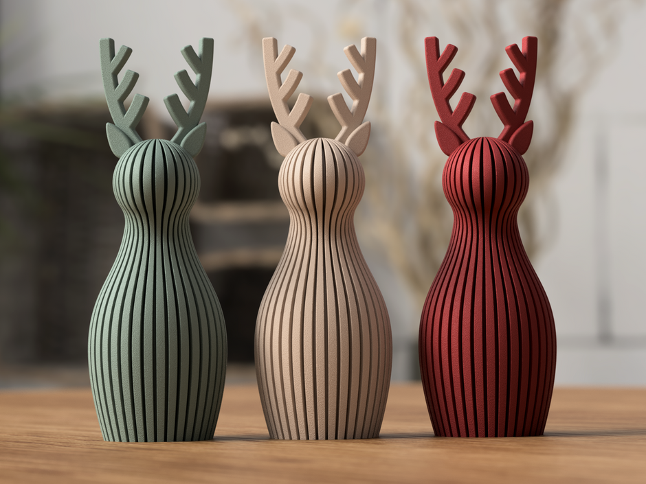 Renna Decorativa Moderna in Stampa 3D – Decorazione Invernale