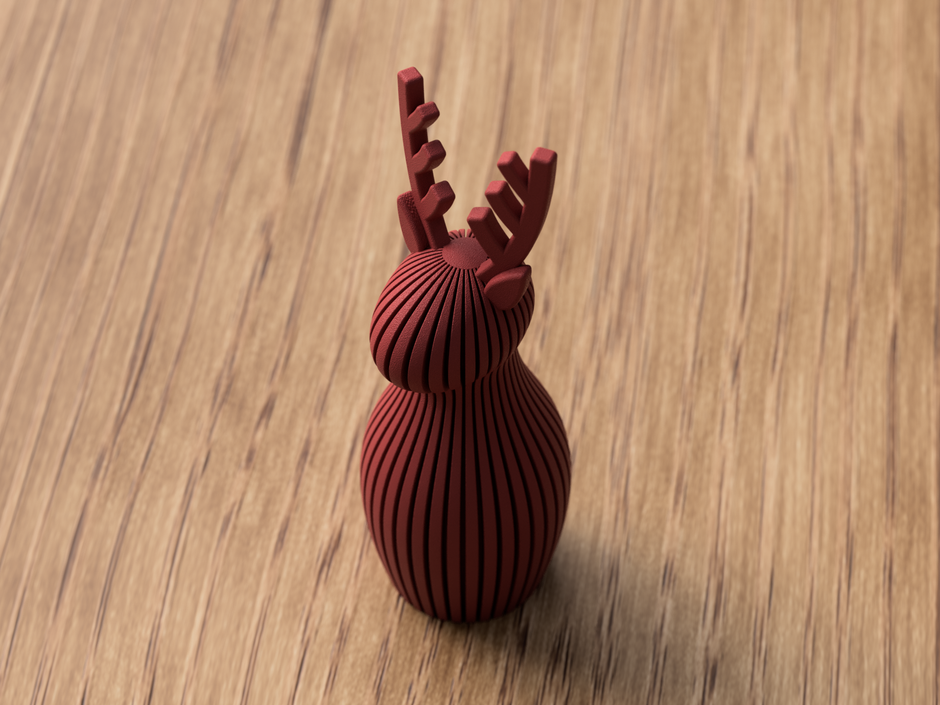Renna Decorativa Moderna in Stampa 3D – Decorazione Invernale