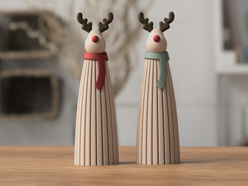 Renna Natalizia Stampata in 3D con Candela LED Inclusa – 4 Colori