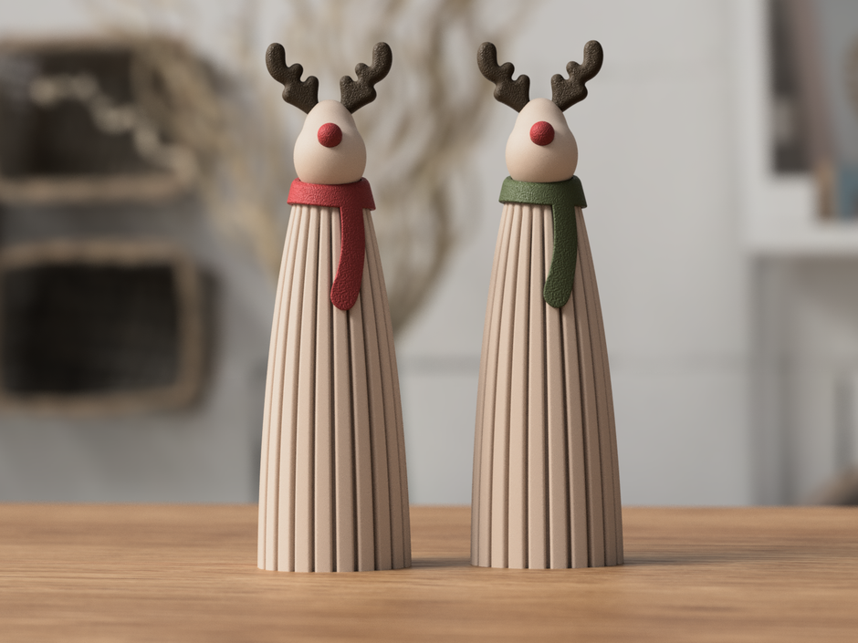 Renna Natalizia Stampata in 3D con Candela LED Inclusa – 4 Colori