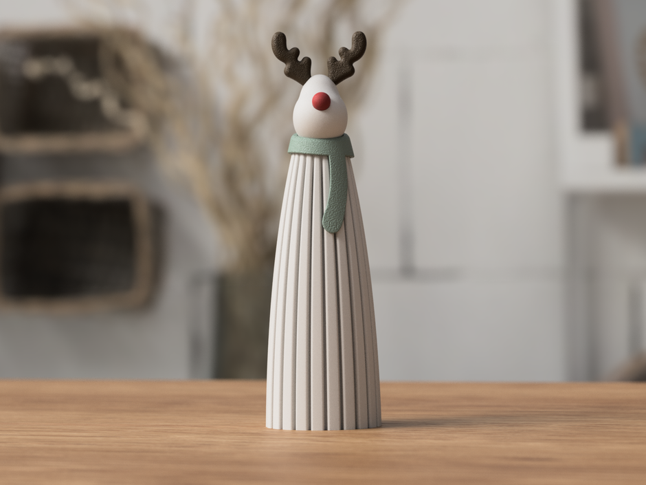 Renna Natalizia Stampata in 3D con Candela LED Inclusa – 4 Colori
