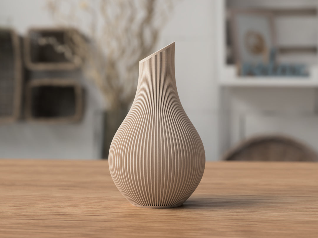 Vaso Decorativo Moderno a Coste – Vaso in Stampa 3D