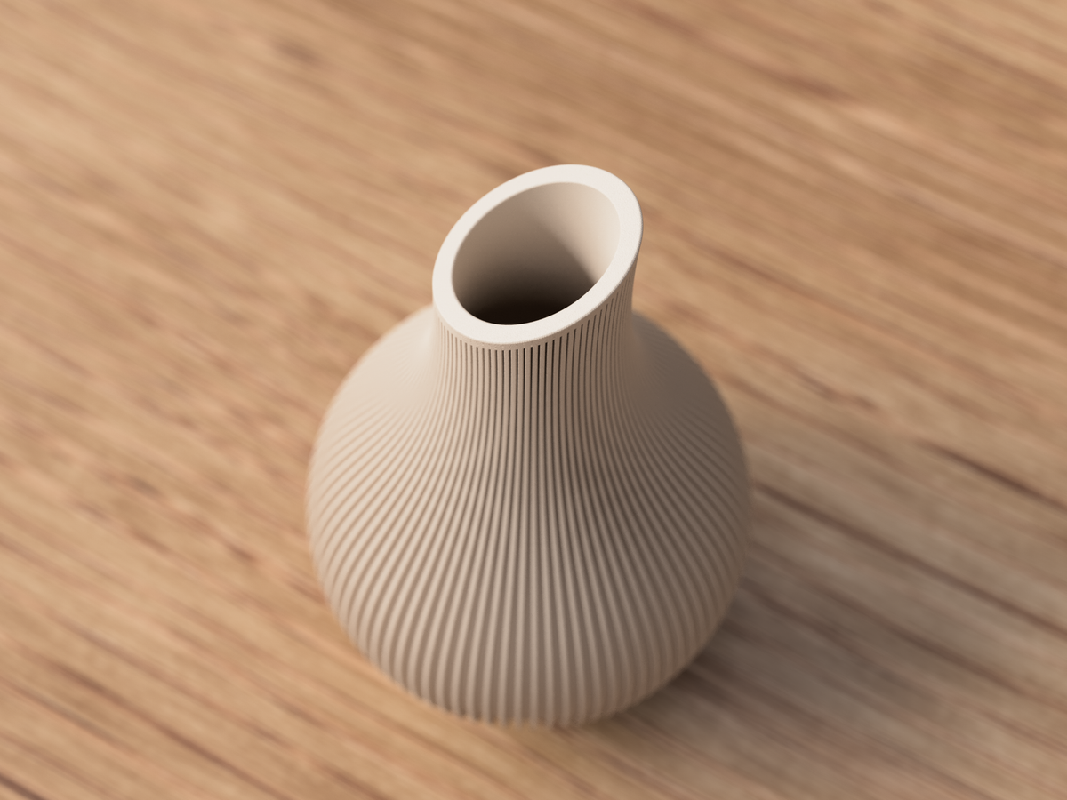 Vaso Decorativo Moderno a Coste – Vaso in Stampa 3D