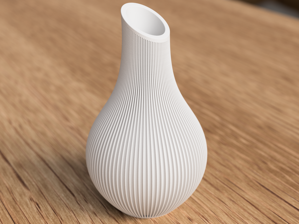 Vaso Decorativo Moderno a Coste – Vaso in Stampa 3D