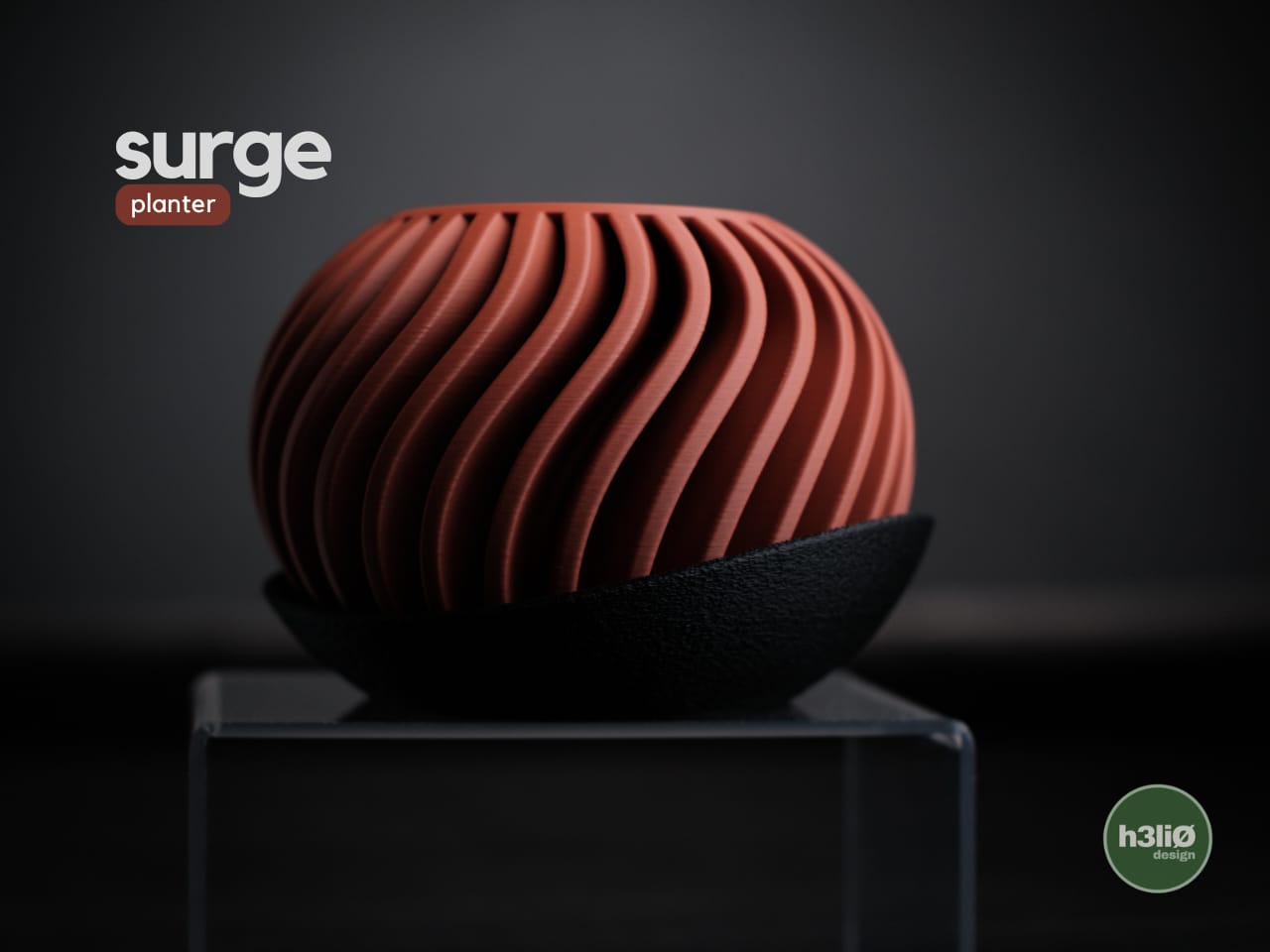 Vaso moderno “Surge Planter” in stampa 3D – Design esclusivo h3lio