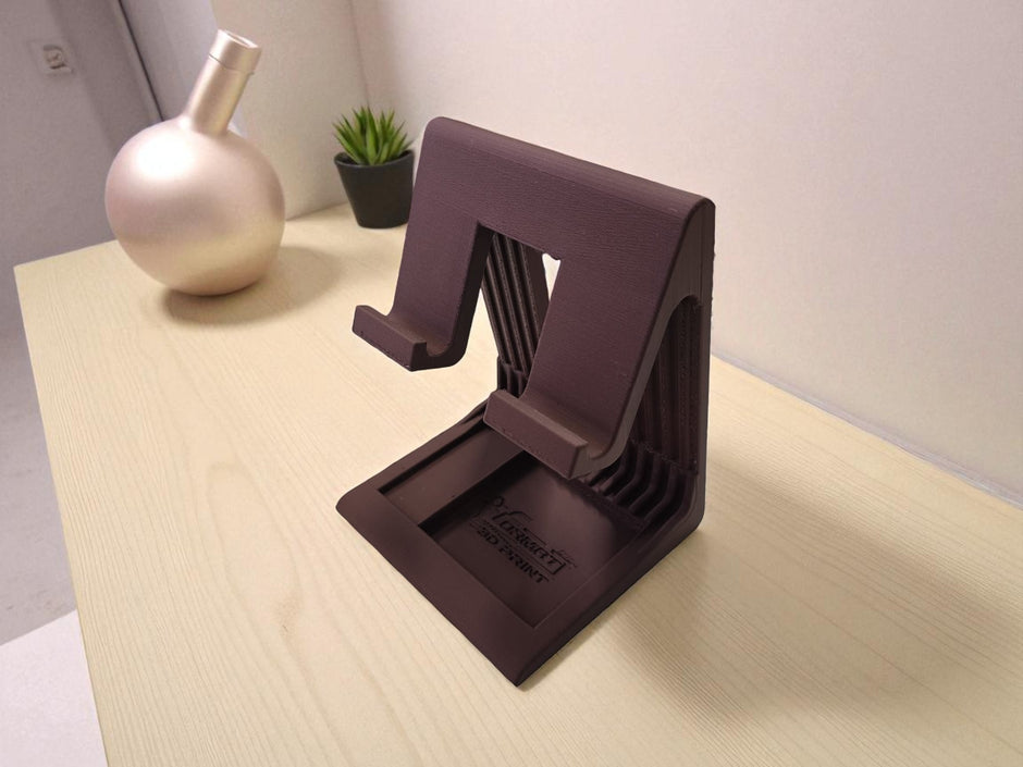 Supporto da tavolo rialsato per tablet effetto legno