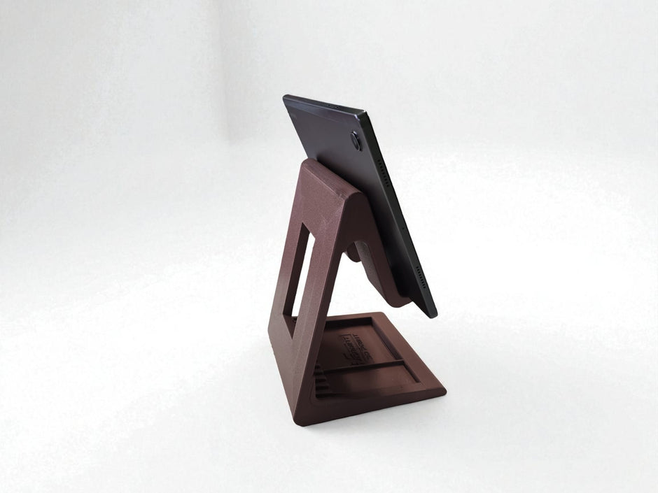 Supporto da tavolo rialsato per tablet effetto legno